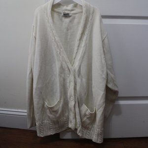 VINTAGE!  HARRINGTON PARK WHITE CARDIGAN  SZ L
